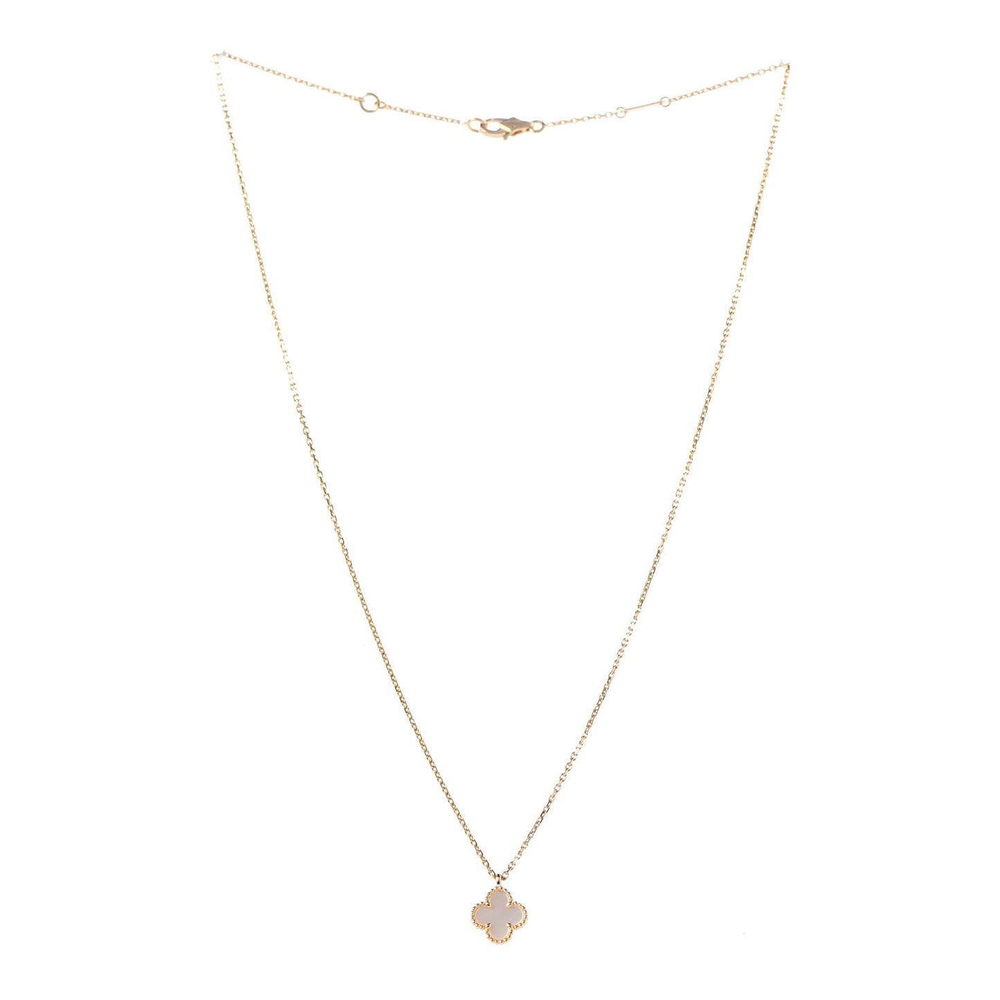 18K Yellow Gold Mother of Pearl Sweet Alhambra Pendant Necklace