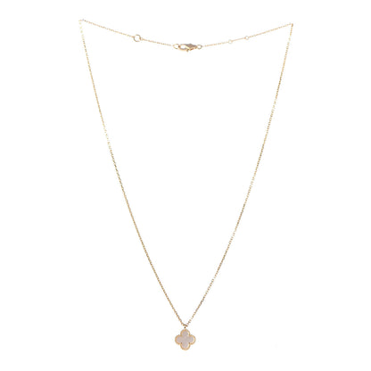 Van Cleef & Arpels 18K Yellow Gold Mother of Pearl Sweet Alhambra Pendant Necklace 3 of 6