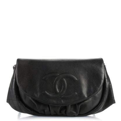Chanel Caviar Half Moon Wallet On Chain WOC Black 1 of 8