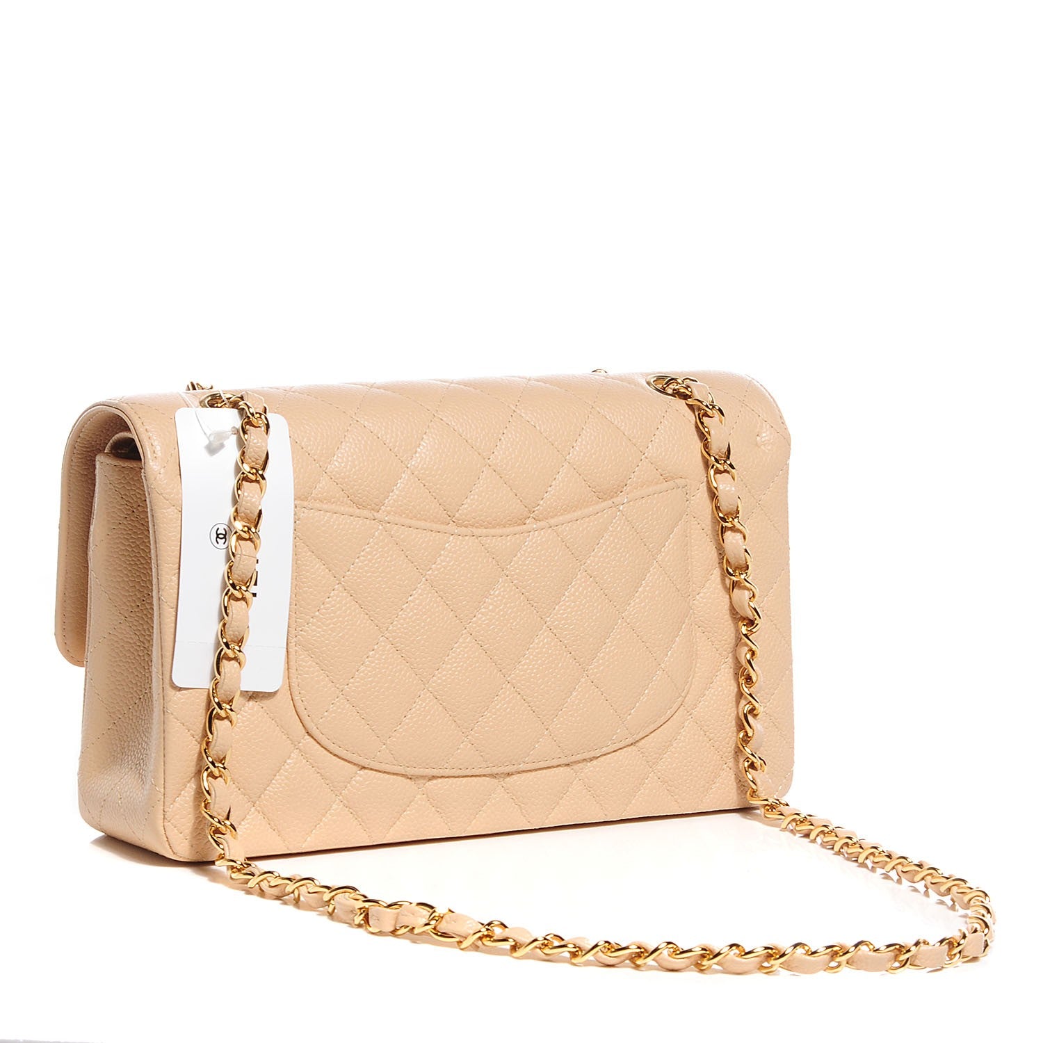 Chanel Caviar Quilted Medium Double Flap Beige Clair 3 of 9
