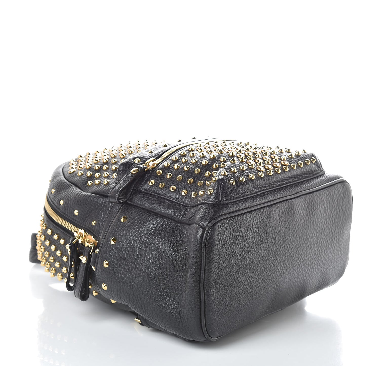 Grainy Lambskin Crystal Studded Small Stark Backpack Black