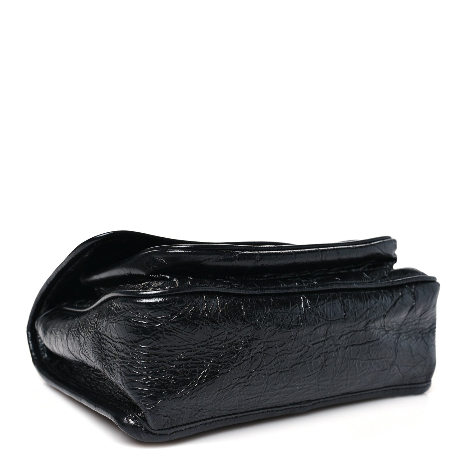 Saint Laurent Crinkled Calfskin Matelasse Monogram Baby Niki Chain Satchel Black 4 of 10