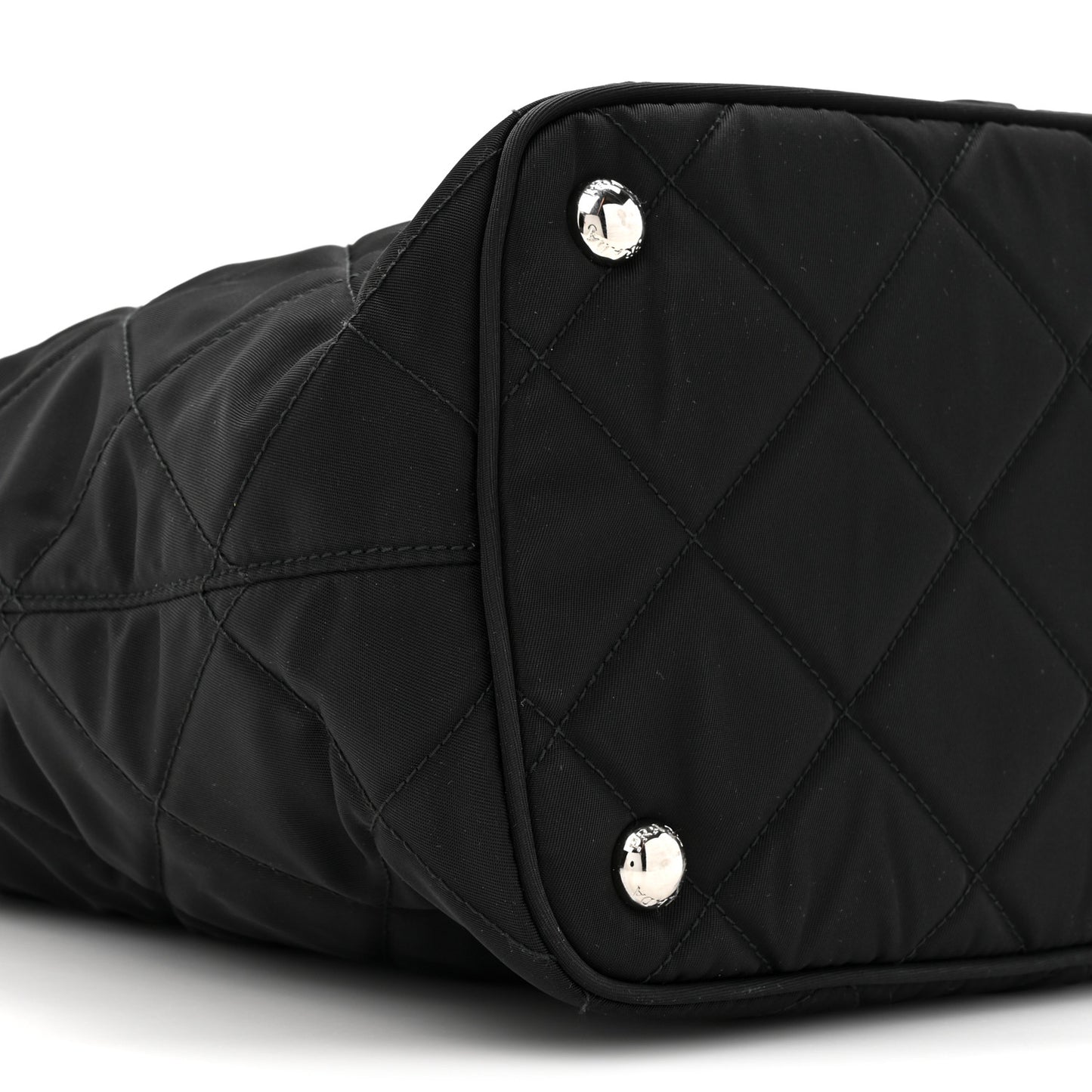 Nylon Tessuto Impuntu Quilted Tote Black