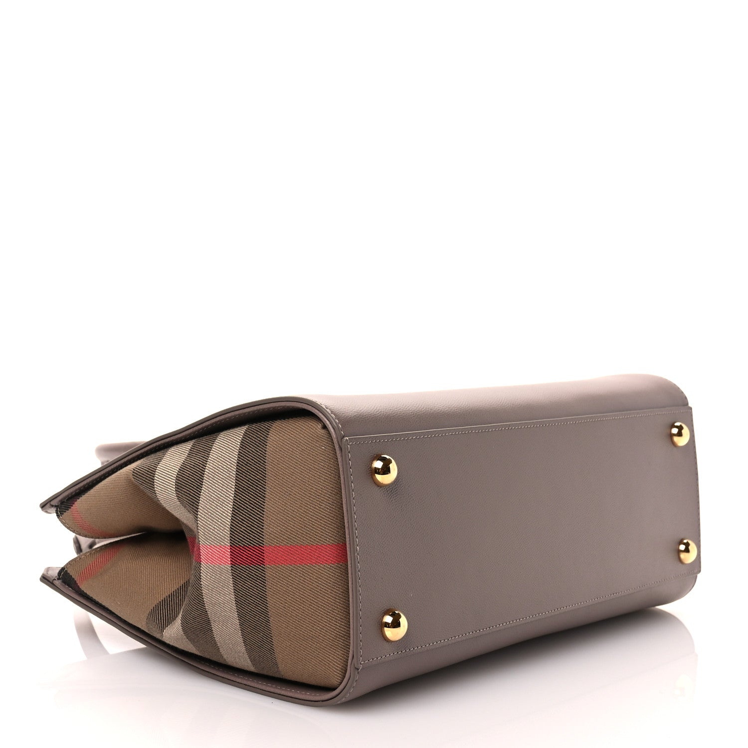 Burberry Calfskin Mega Check Small Banwell Tote Grey Mink 4 of 10