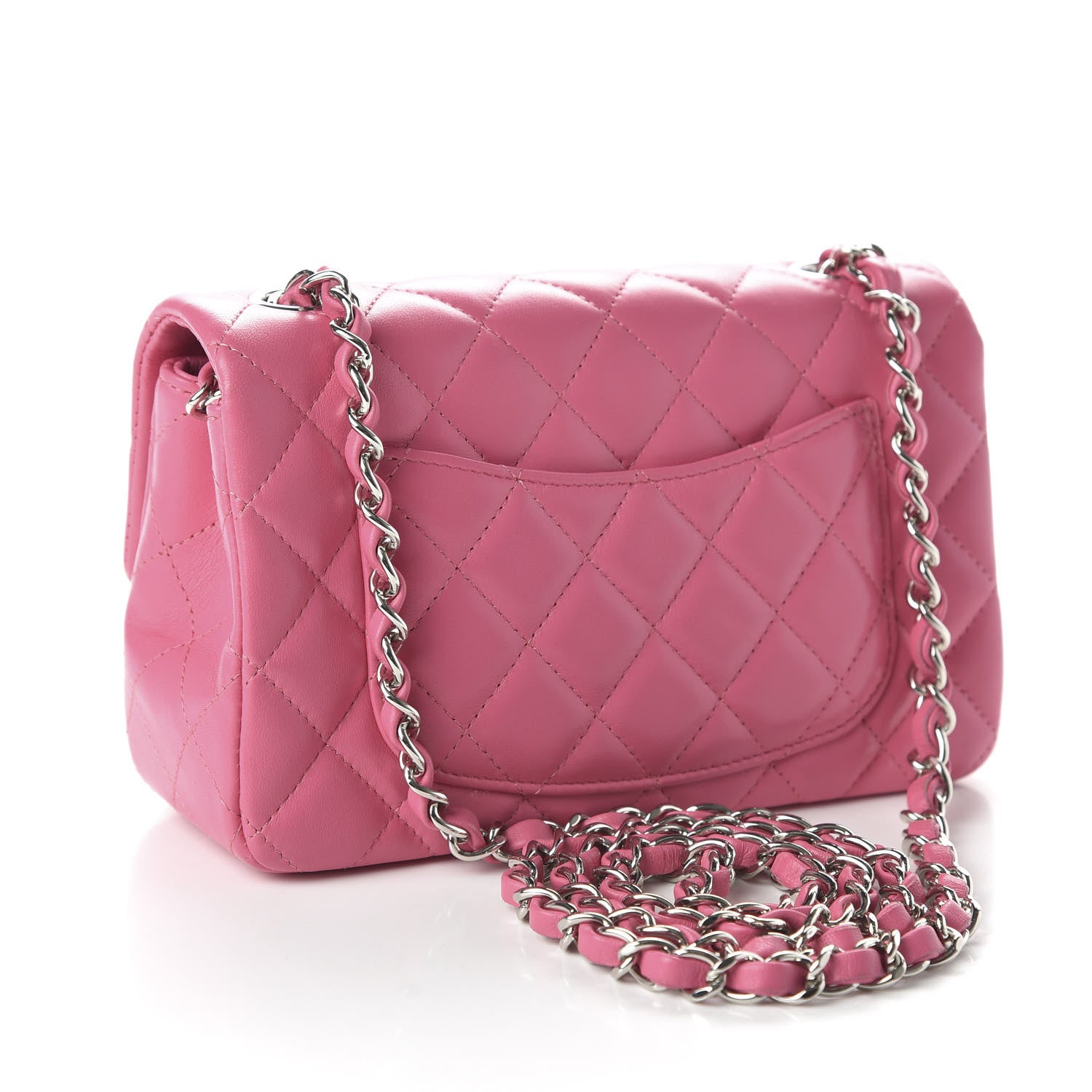 Chanel Lambskin Quilted Mini Rectangular Flap Pink 3 of 11