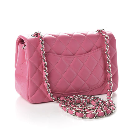 Chanel Lambskin Quilted Mini Rectangular Flap Pink 3 of 11