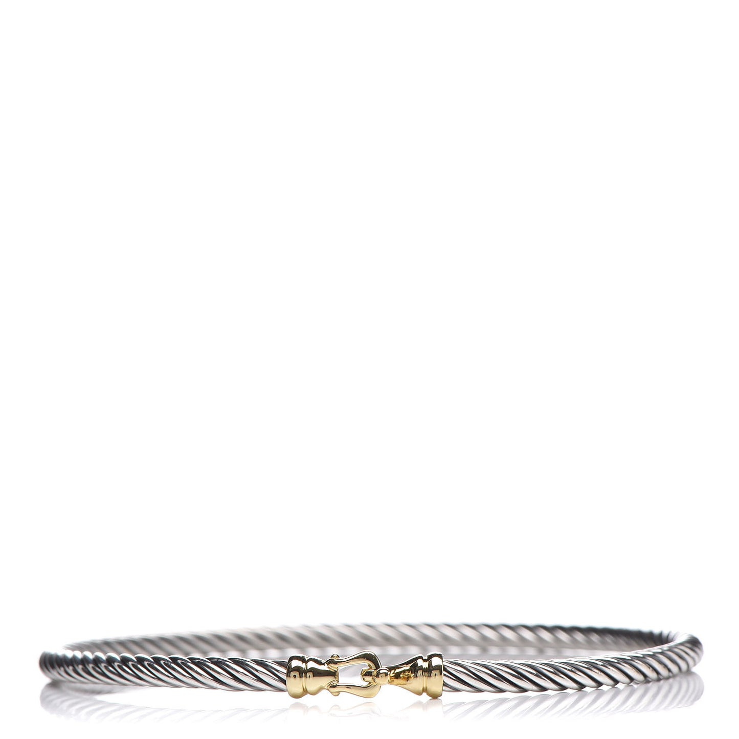 Sterling Silver 18K Yellow Gold 3mm Cable Buckle Bracelet