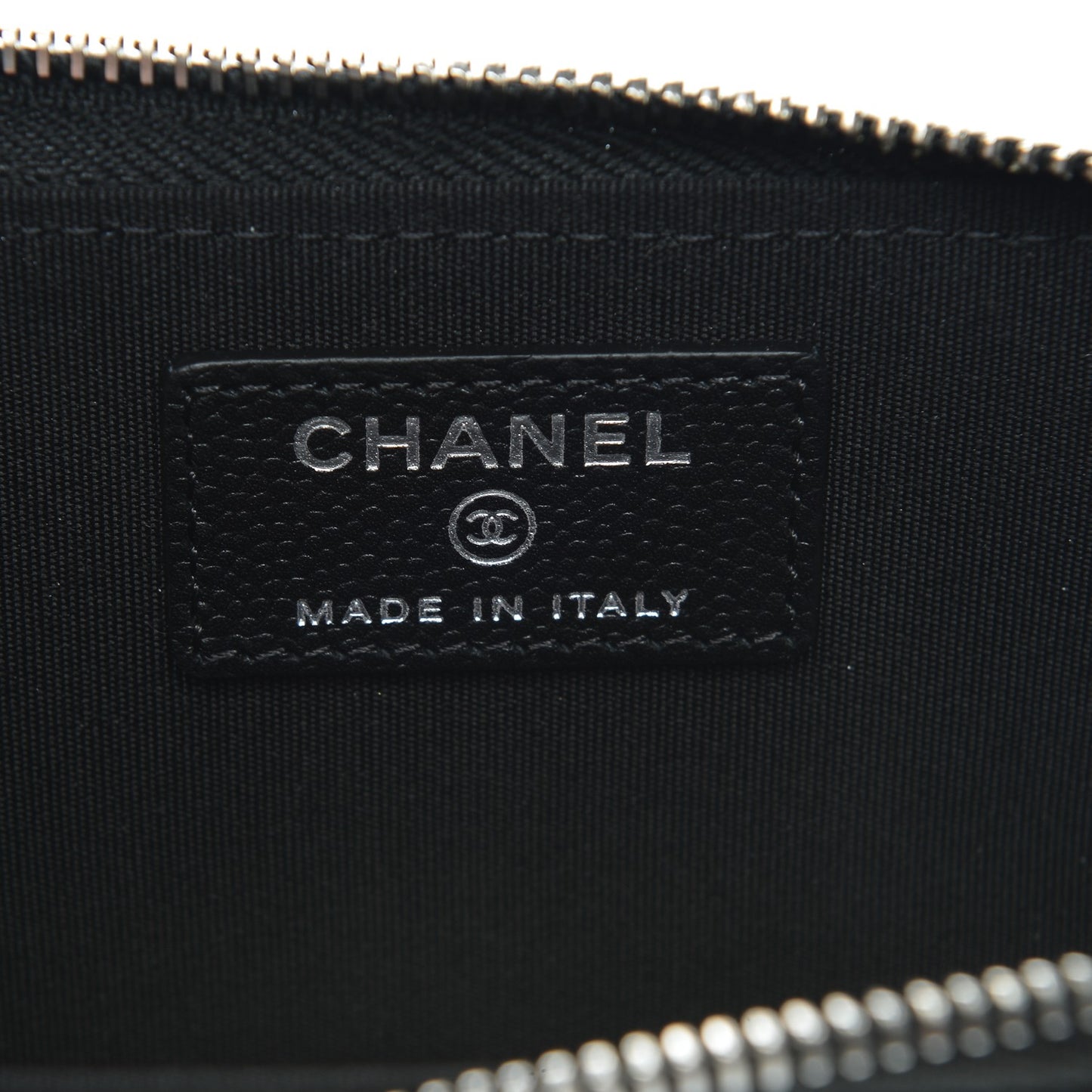 Caviar Camellia Quilted Key Holder Case Black