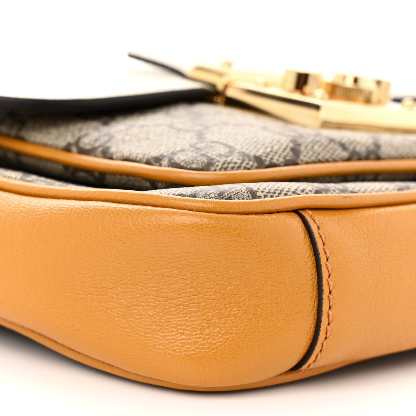 GG Supreme Monogram Calfskin Mini Padlock Flap Pocket Shoulder Bag Beige Mystic White Sun Oil
