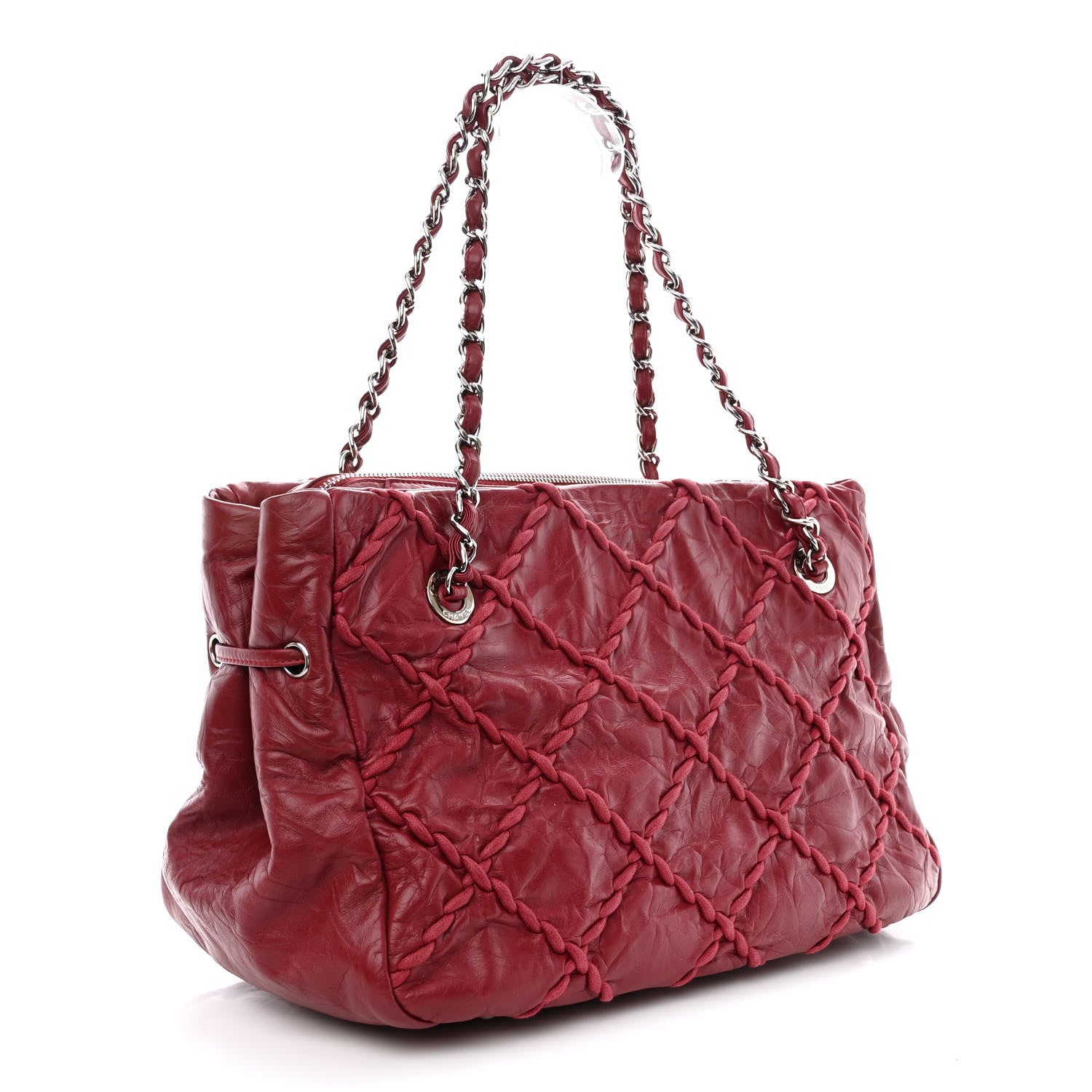 Chanel Calfskin Ultra Stitch Tote Dark Red 3 of 11