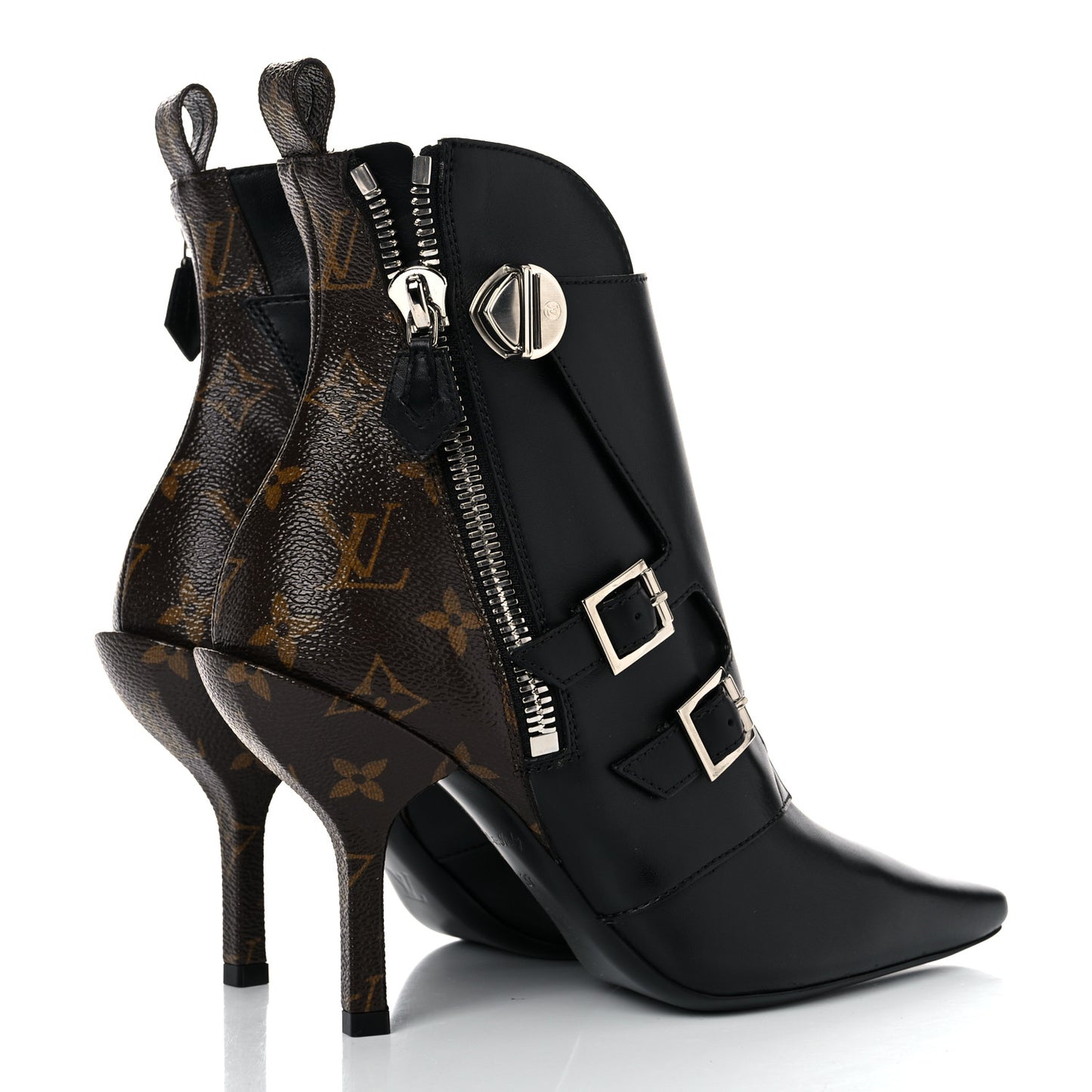Calfskin Monogram Janet Ankle Boots 37 Black