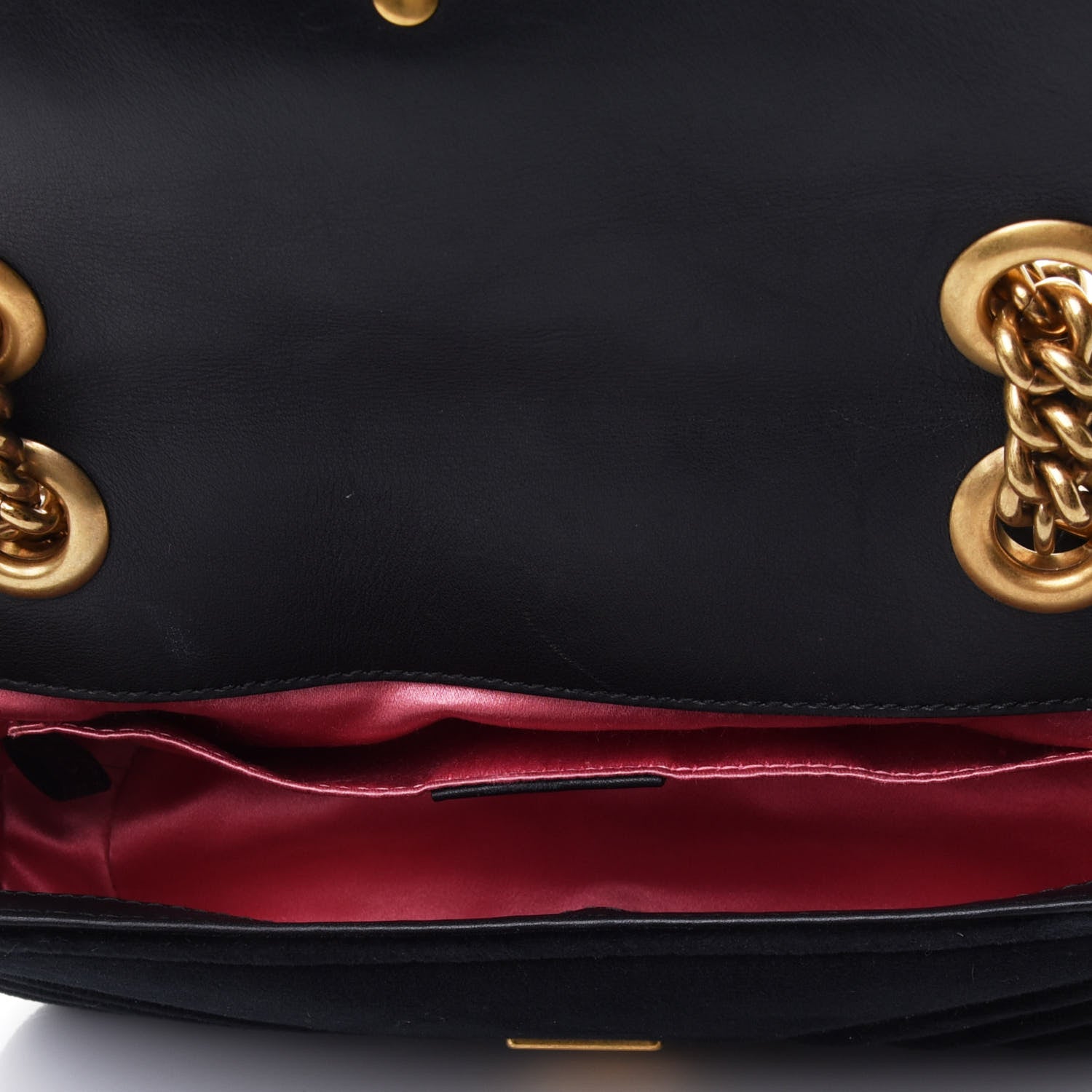 Gucci Velvet Matelasse Mini GG Marmont Shoulder Bag Black 4 of 4