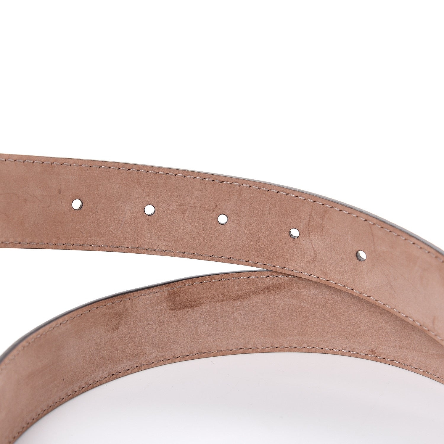 Gucci Calfskin Crystal Interlocking G Belt 95 38 Golden Beige 4 of 7