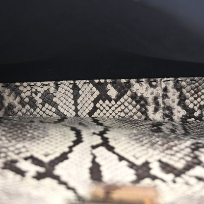 Fendi Cuoio Romano Snakeskin Selleria Medium Peekaboo Iconic Satchel Blue Notte 5 of 15