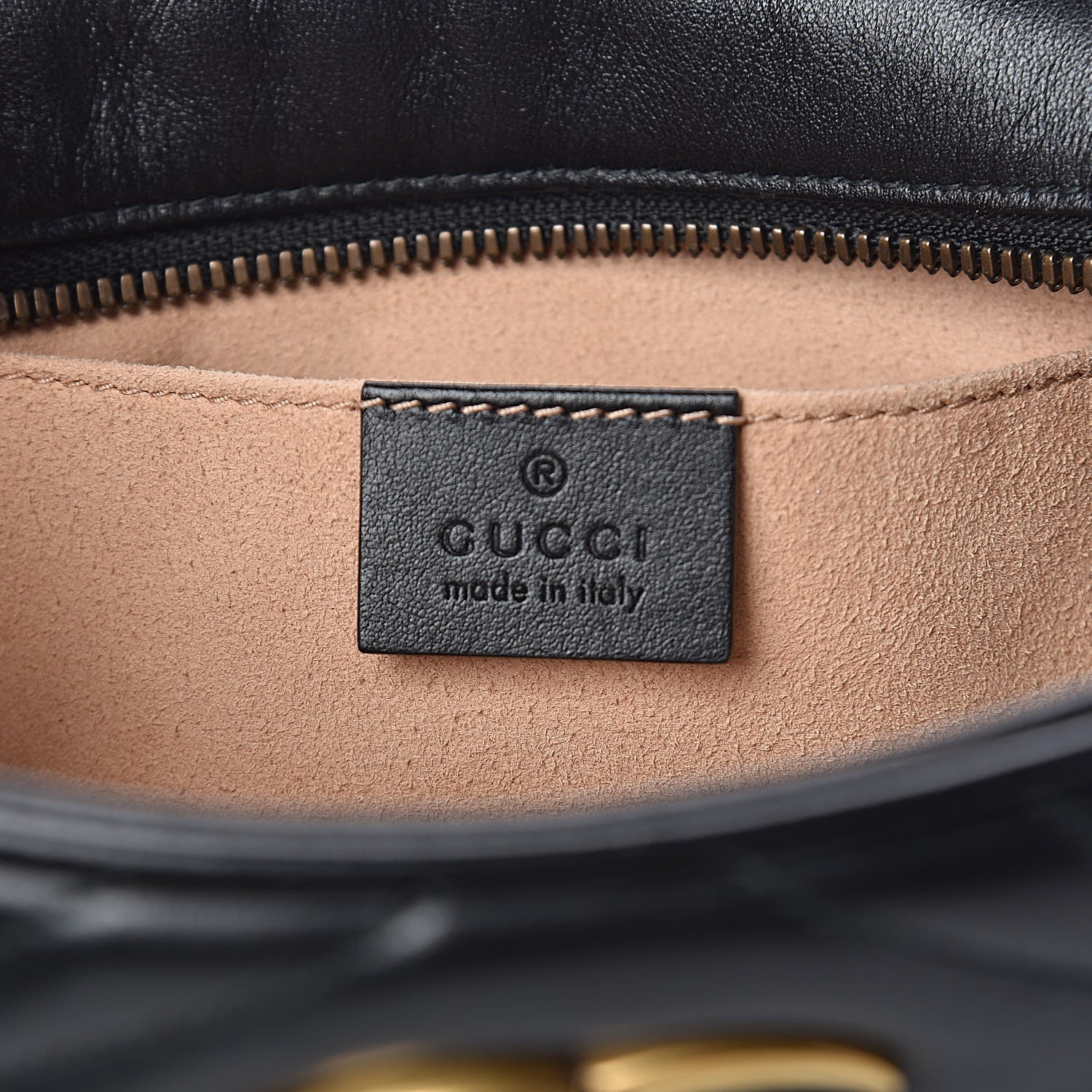 Gucci Calfskin Matelasse Small GG Marmont Chain Shoulder Bag Black 6 of 10