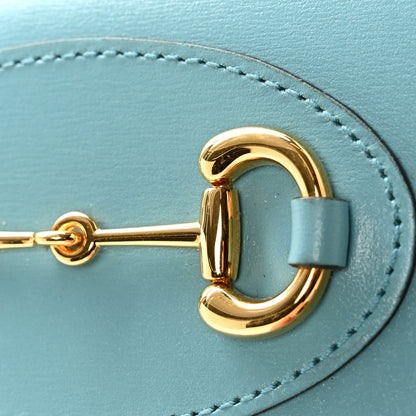 Gucci Boarded Plutone Calfskin Horsebit 1955 Card Case Wallet Dusty Azure 13 of 14