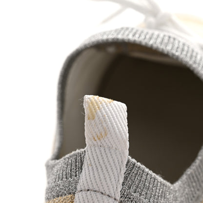 Hermes Metallic Knit Calfskin Suede Goatskin Bi-Color Womens Addict Sneakers 40 Multicolor Gris Argent 12 of 13