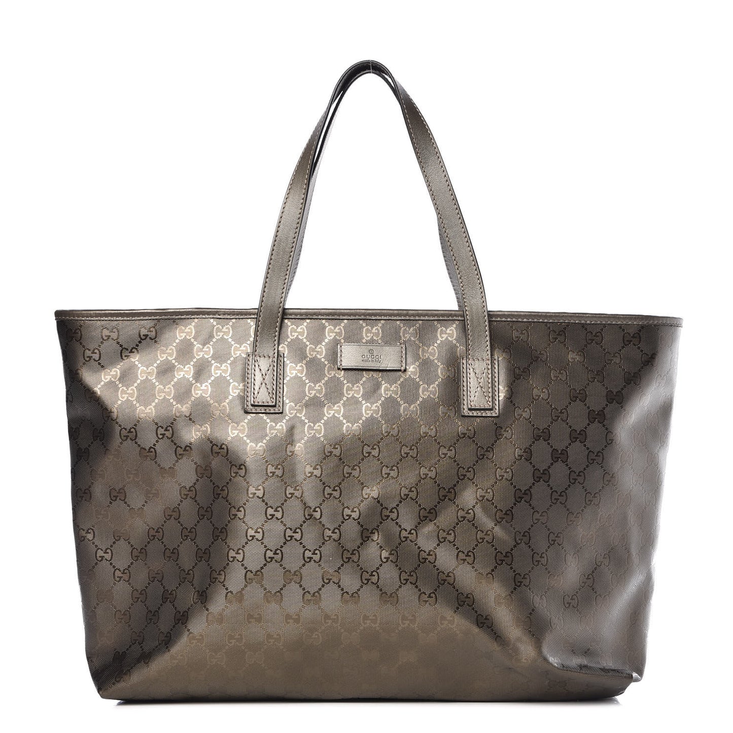 Imprime Monogram Large Zippered Shopping Tote Pewter
