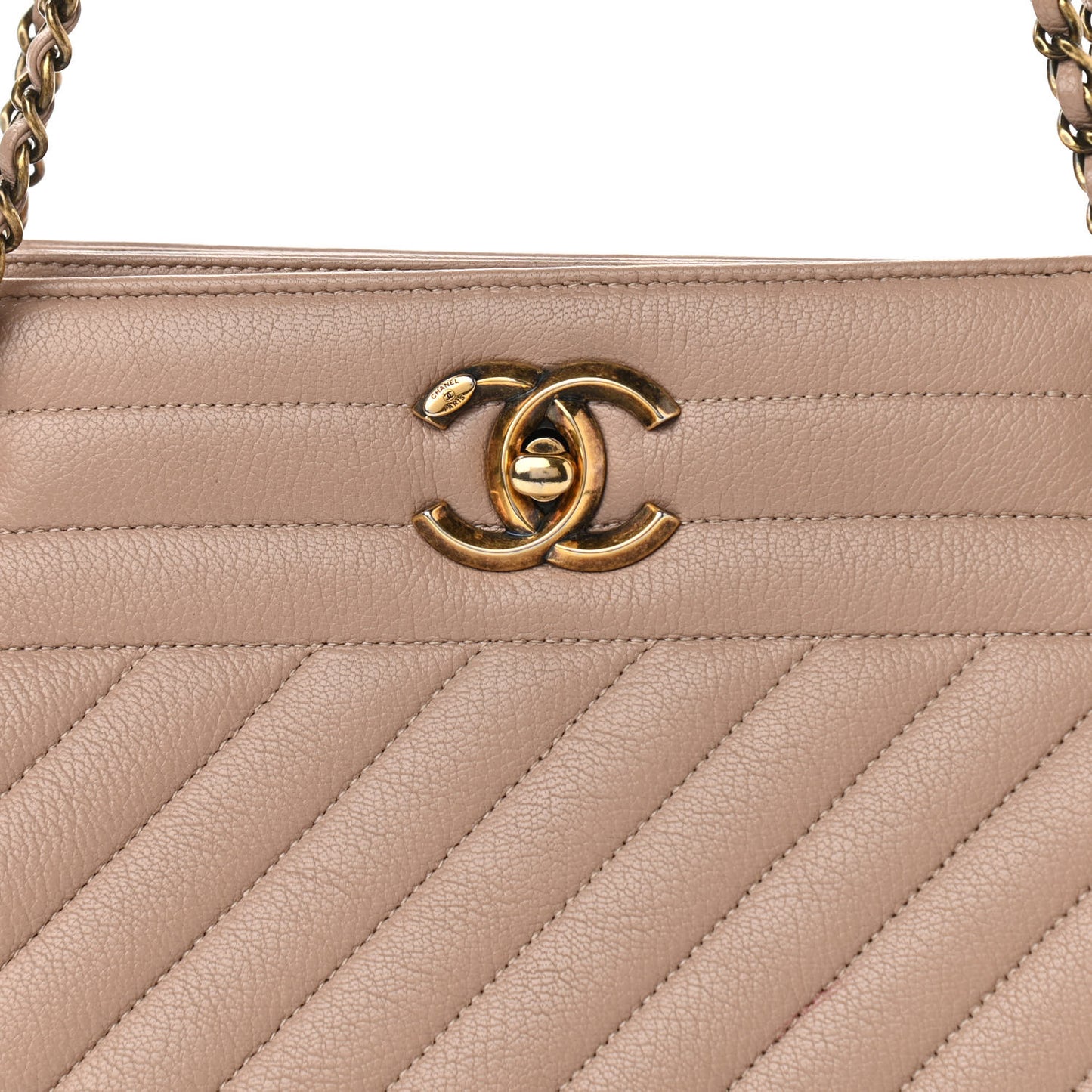 Shiny Goatskin Diagonal Quilted Shoulder Bag Beige