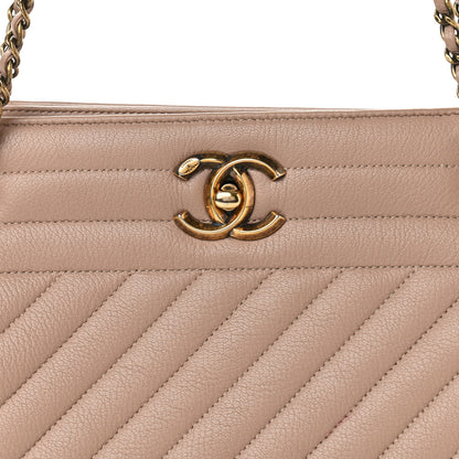 Chanel Shiny Goatskin Diagonal Quilted Shoulder Bag Beige 8 of 13