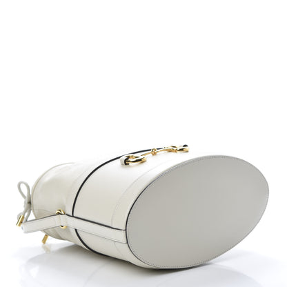 Gucci Azalea Sakai Calfskin Horsebit 1955 Drawstring Bucket Bag Mystic White 4 of 10