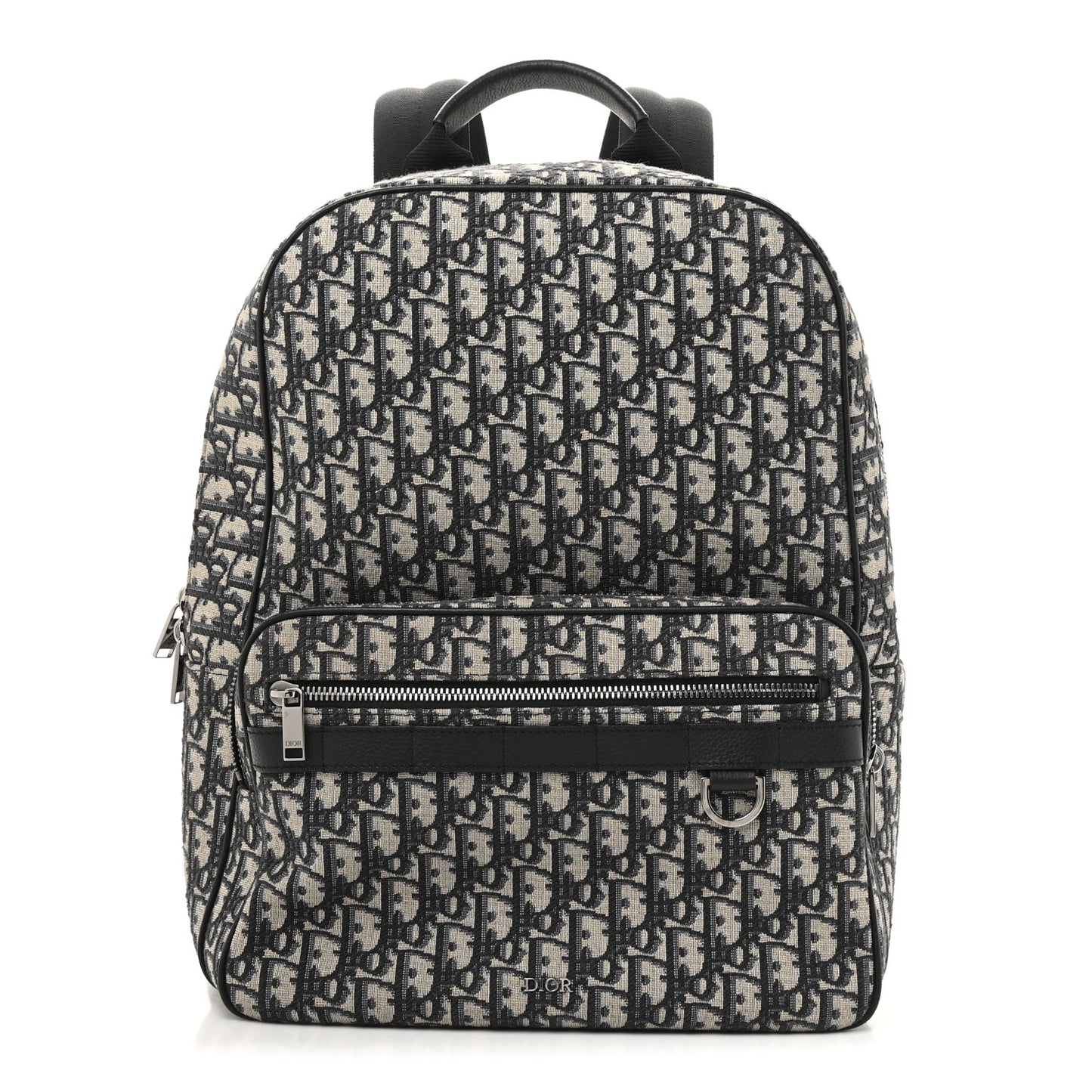 Oblique Calfskin Rider Backpack Beige Black