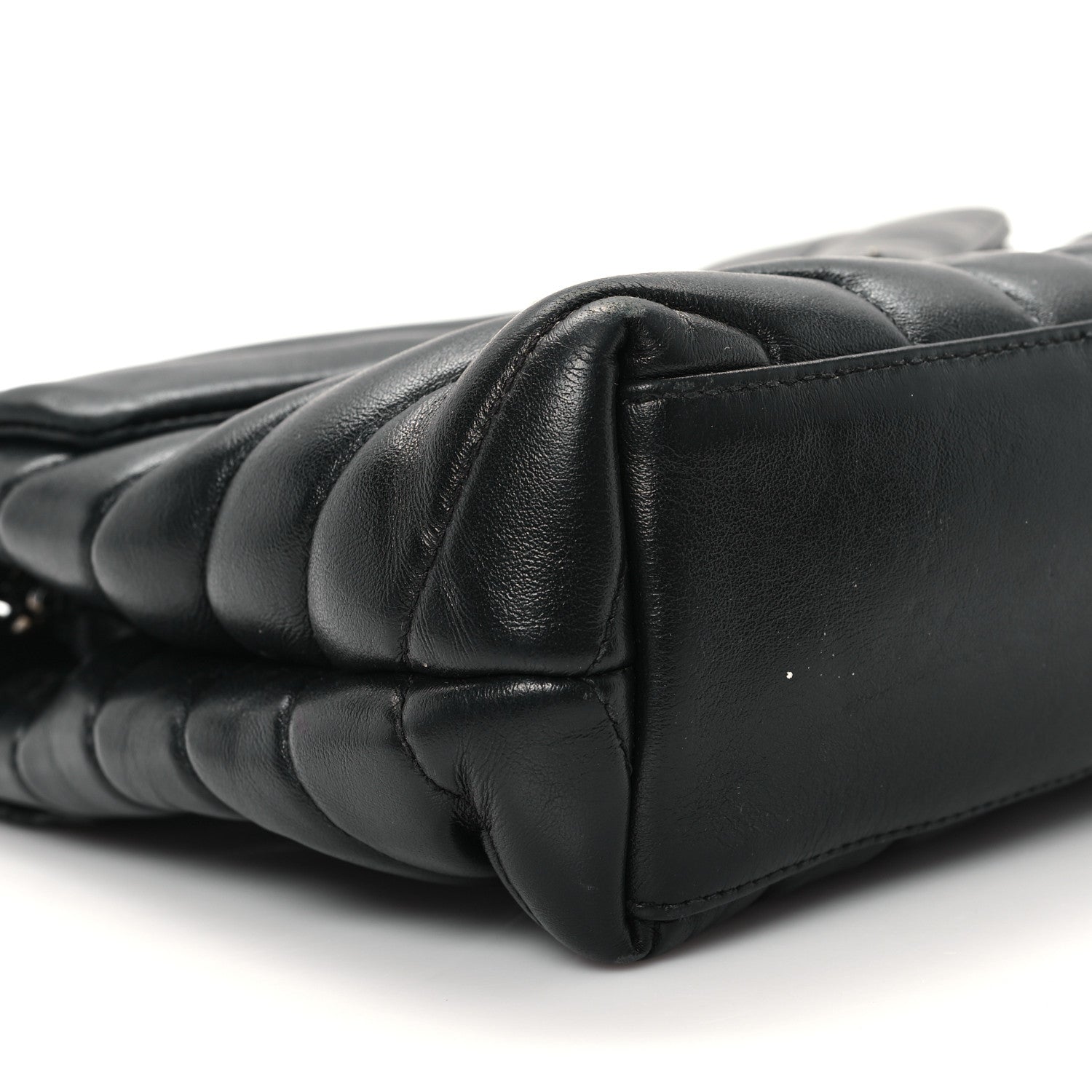Saint Laurent Calfskin Y Quilted Monogram Monochrome Small Loulou Chain Satchel Black 9 of 12