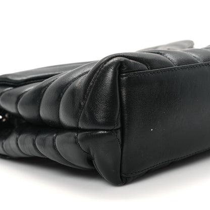 Saint Laurent Calfskin Y Quilted Monogram Monochrome Small Loulou Chain Satchel Black 9 of 12