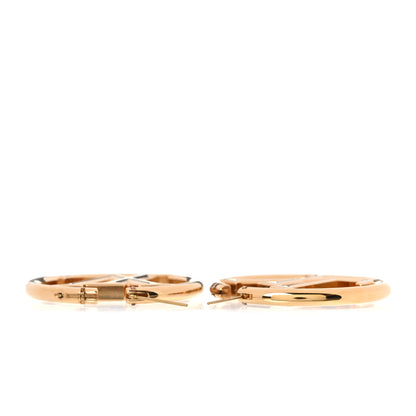 Louis Vuitton Metal Louise Hoop Earrings Gold 3 of 4