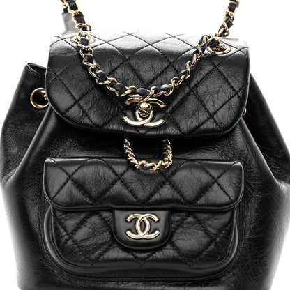 Chanel Lambskin Quilted Small Duma Drawstring Backpack Black 8 of 10