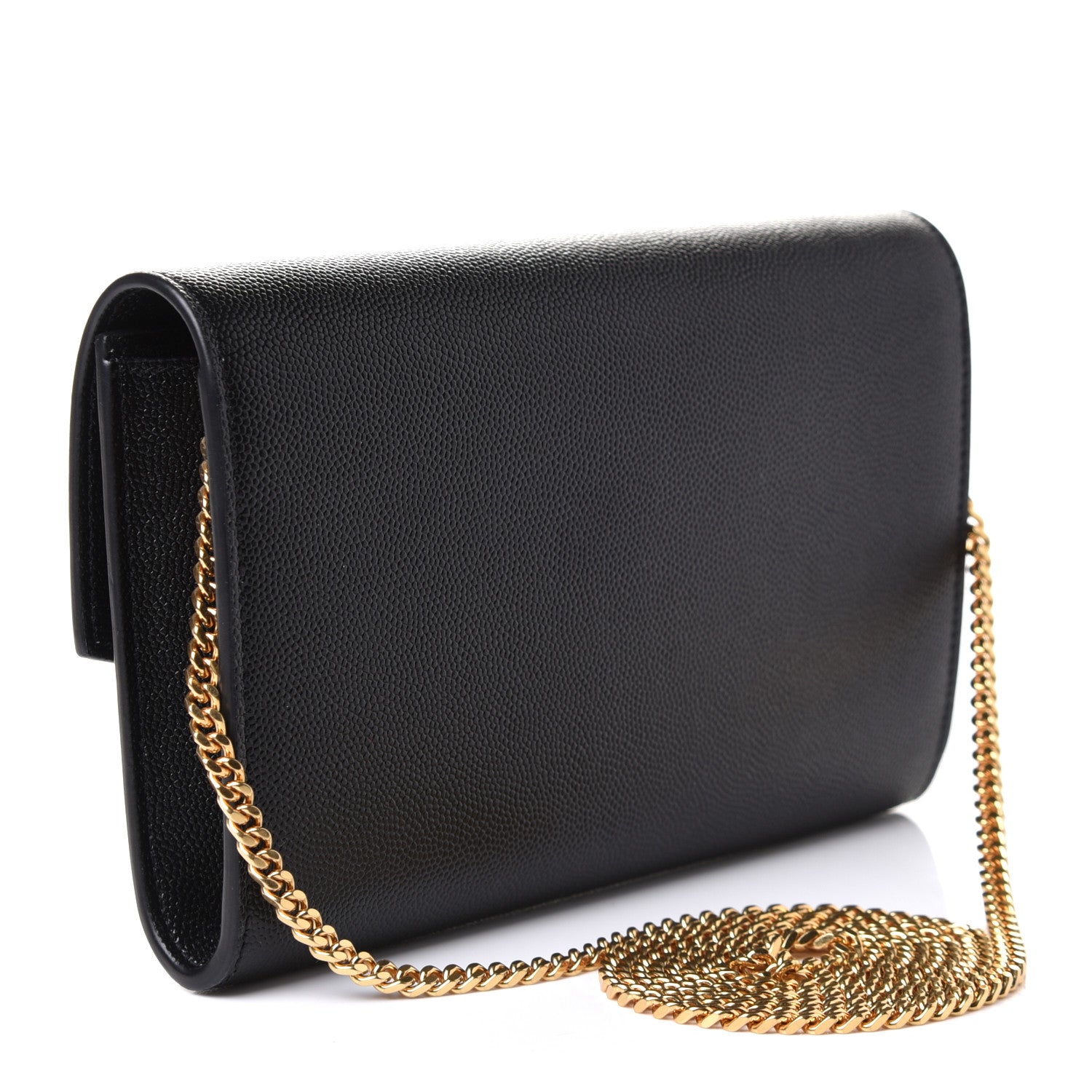 Saint Laurent Grain De Poudre Uptown Chain Wallet Black 3 of 11