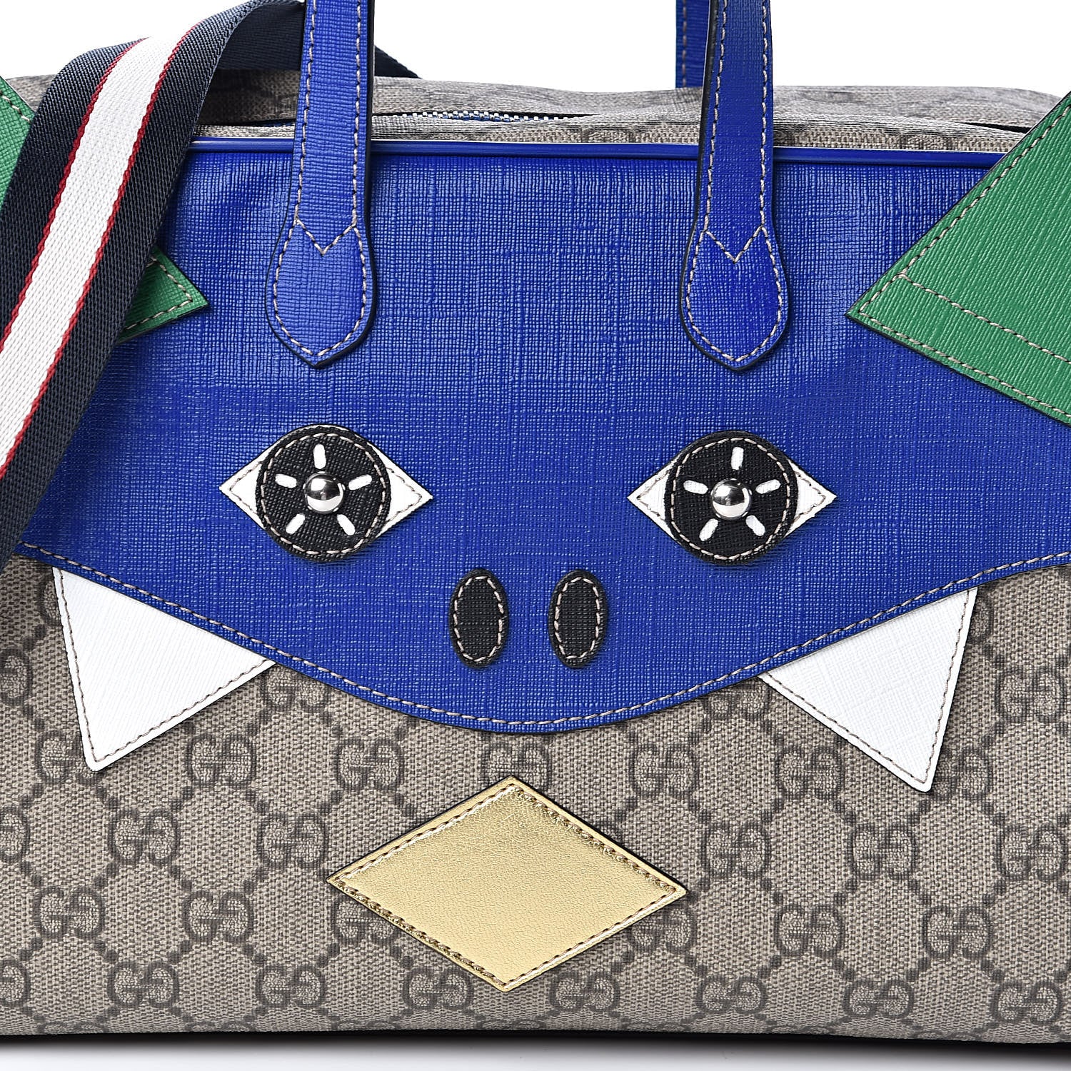 Gucci GG Supreme Monogram Kids Dinosaur Top Handle Bag Blue 10 of 10
