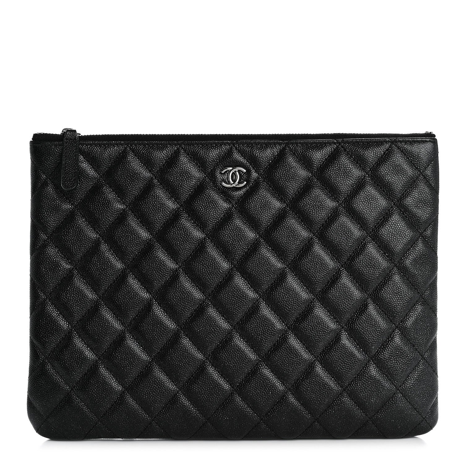 Chanel Iridescent Caviar Quilted Medium Cosmetic Case Black 1 of 9