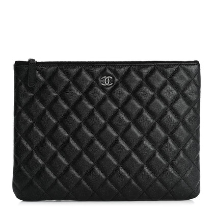 Chanel Iridescent Caviar Quilted Medium Cosmetic Case Black 1 of 9