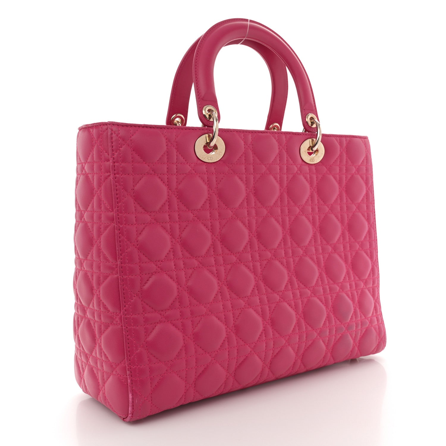Christian Dior Lambskin Cannage Large Lady Dior Pink 3 of 14