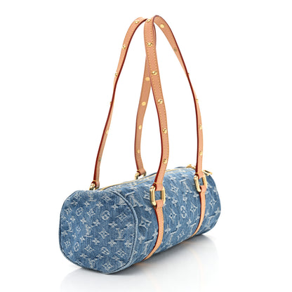 Louis Vuitton Monogram Denim Papillon Denim Blue 3 of 9