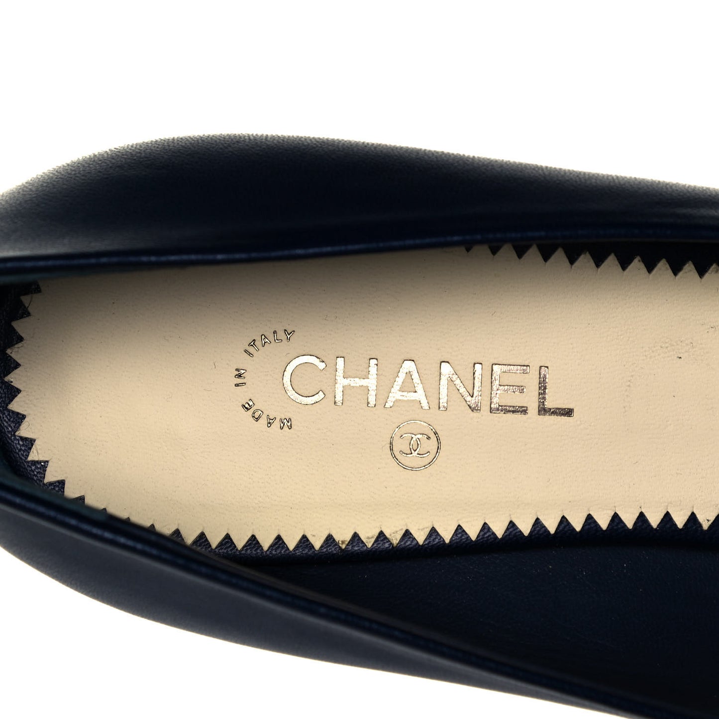 Lambskin Pearl Cap Toe Pumps 37 Navy Blue Black