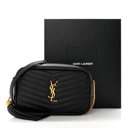 Saint Laurent Grain De Poudre Matelasse Monogram Mini Lou Camera Bag Black 10 of 10