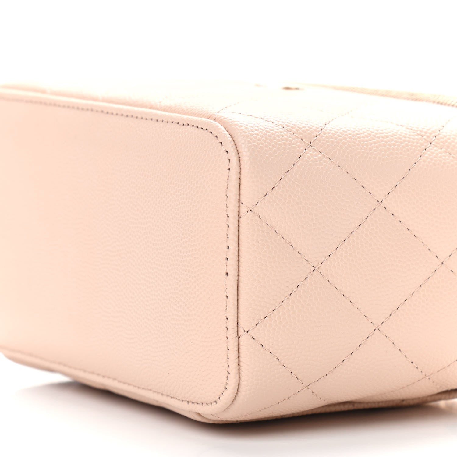 Chanel Caviar Quilted Small Vanity Case With Chain Light Beige 9 of 10