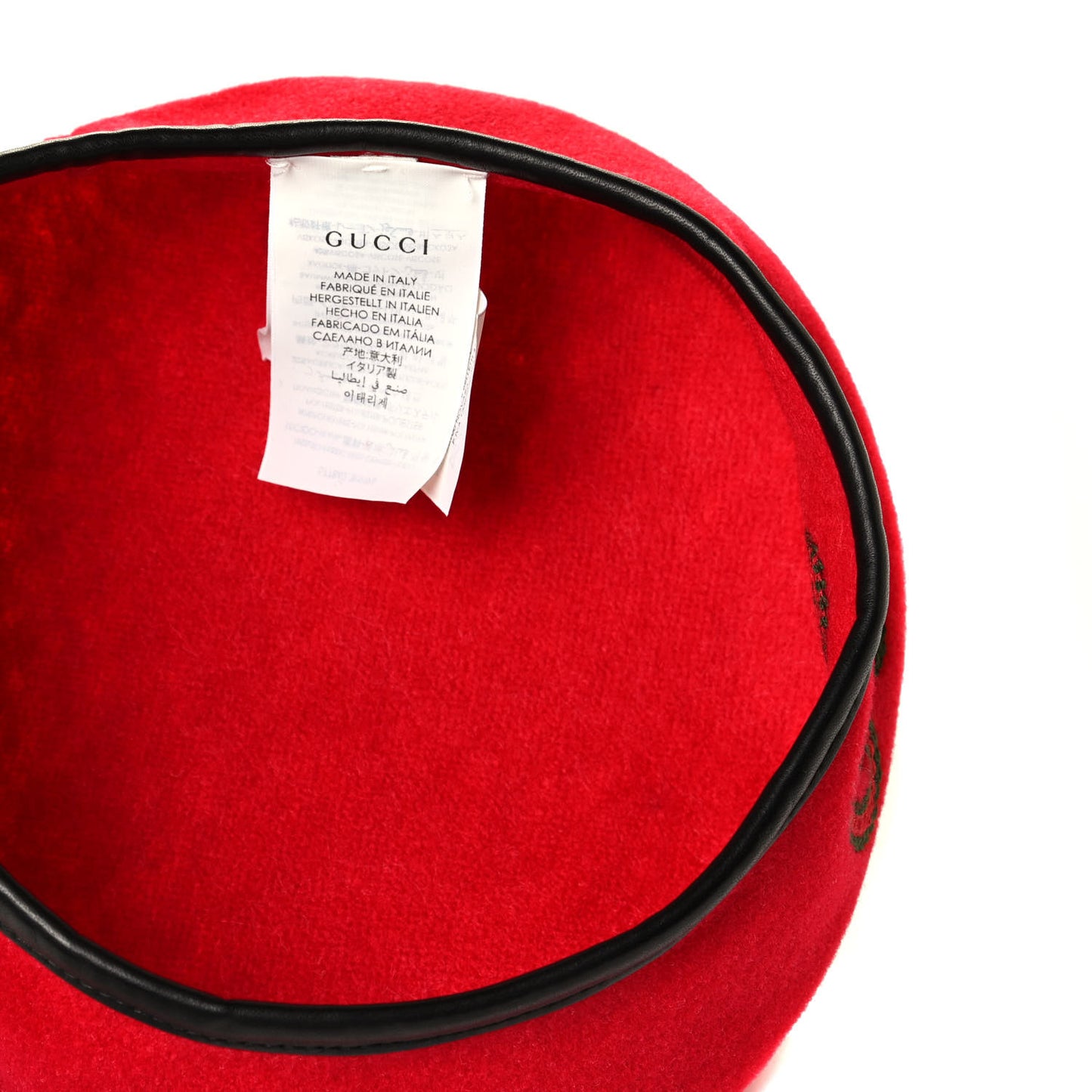 Felt Embroidered GG Patch Beret M Hat Red