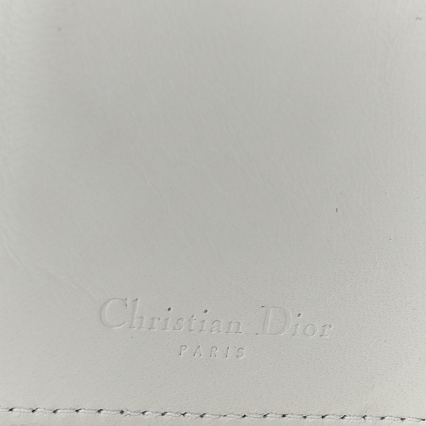 Lambskin Cannage Lady Dior Charm Wallet White