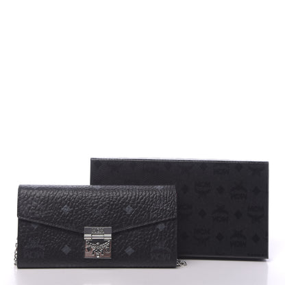 MCM Visetos Large Patricia Wallet On Chain Black Red 10 of 10