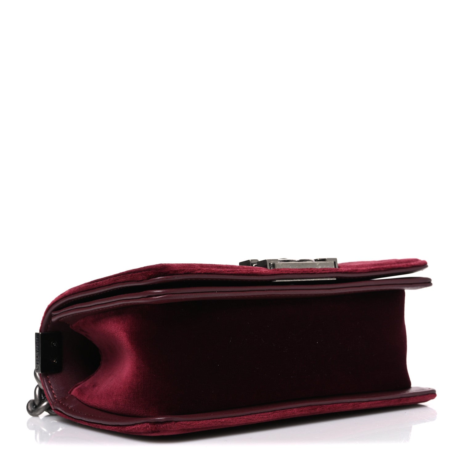 Chanel Velvet Quilted Small Boy Flap Burgundy 4 of 10