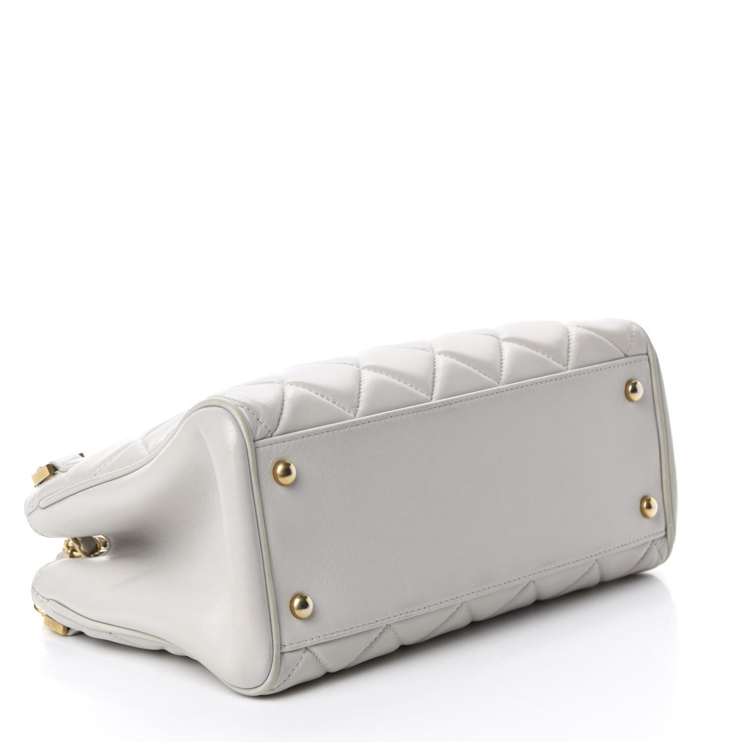 Lambskin Quilted Shoulder Bag Grey