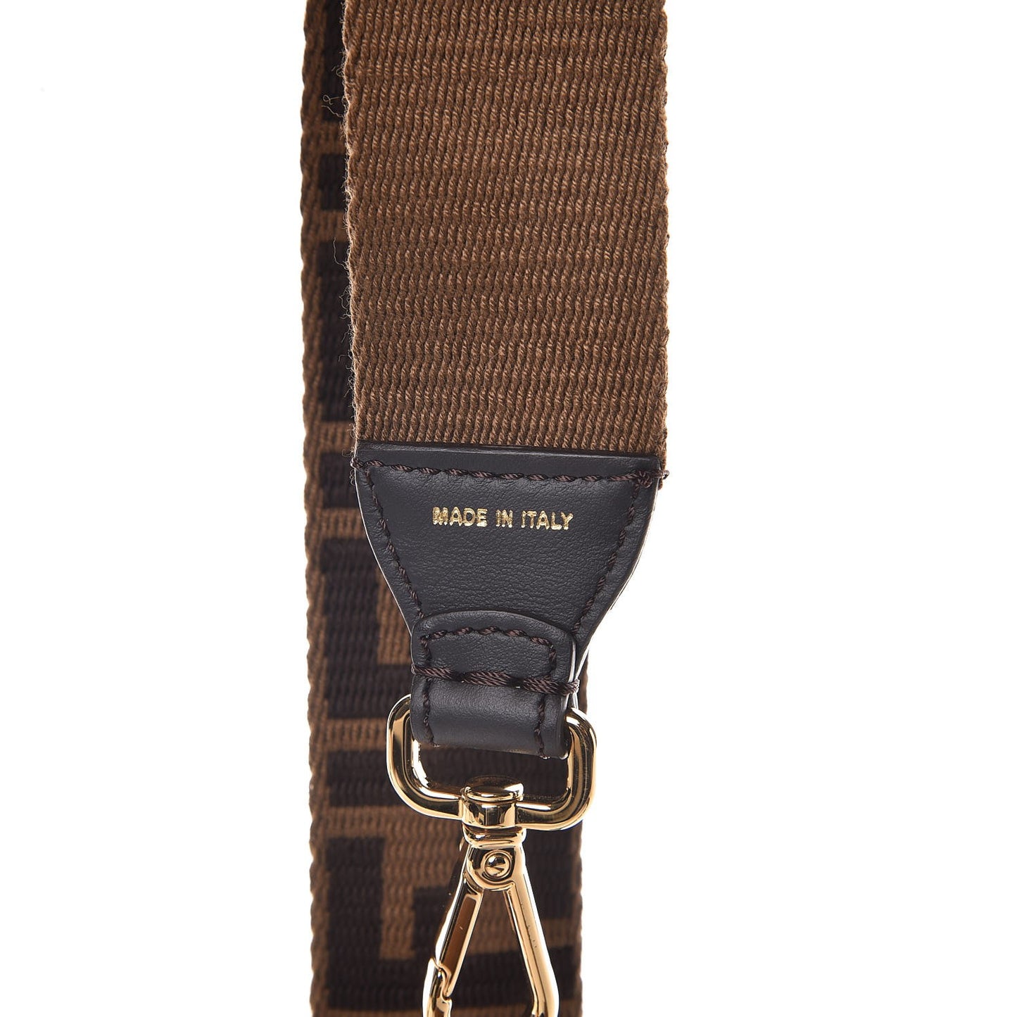 Ribbon Vitello Century FF 1974 Studded Strap You Fango Marrone Ebano
