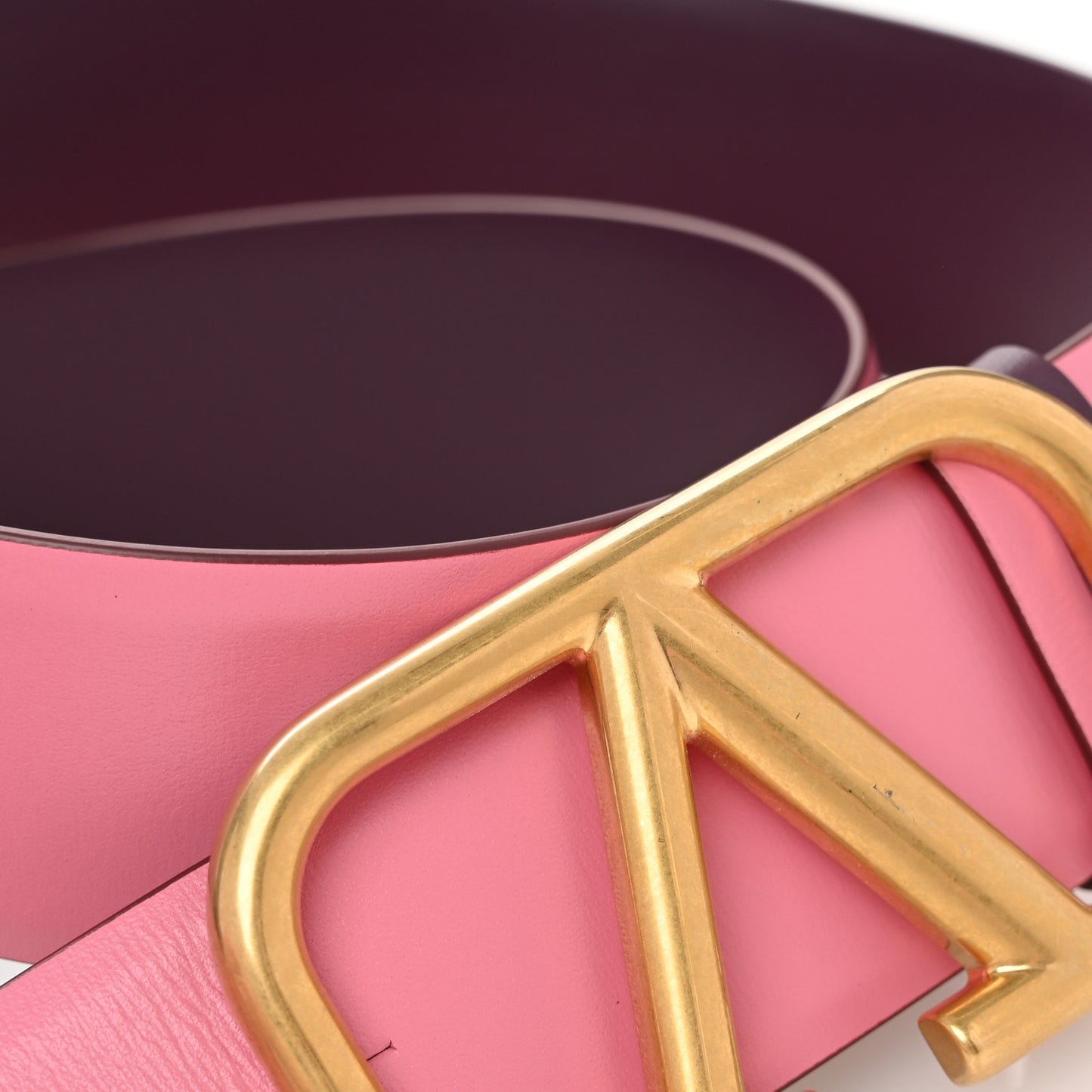 Glossy Calfskin VLogo Reversible 30mm Belt 100 40 Feminine Pink Indian Violet