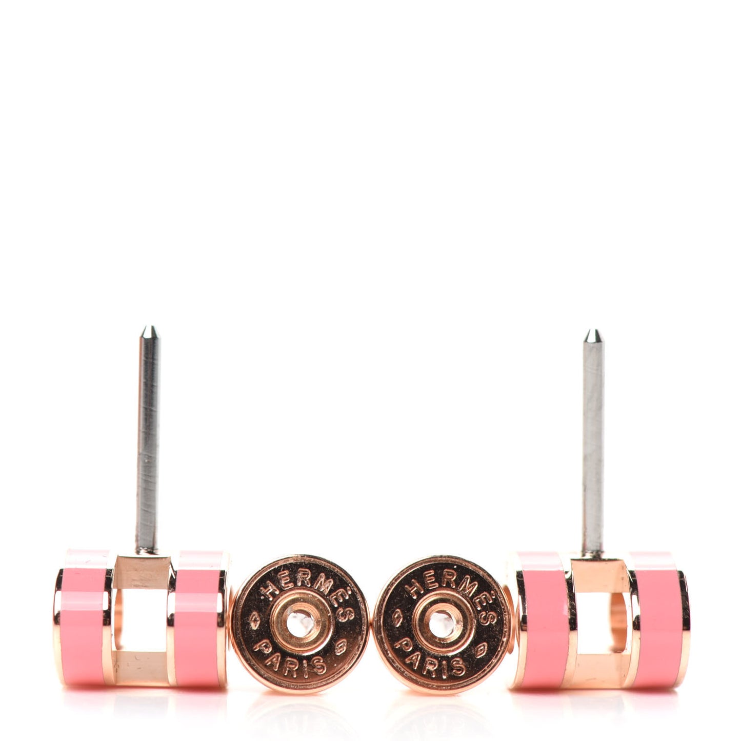 Rose Gold Lacquered Pop H Earrings Rose Azalee