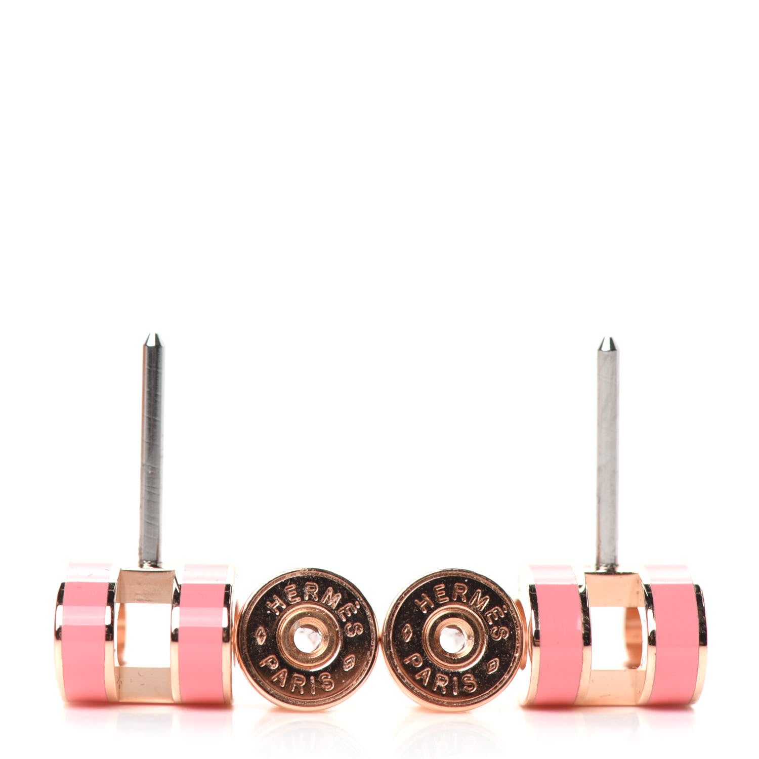 Hermes Rose Gold Lacquered Pop H Earrings Rose Azalee 3 of 3