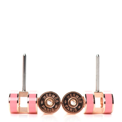 Hermes Rose Gold Lacquered Pop H Earrings Rose Azalee 3 of 3