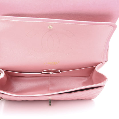 Chanel Iridescent Caviar Quilted Jumbo Double Flap Rose Pink 5 of 11
